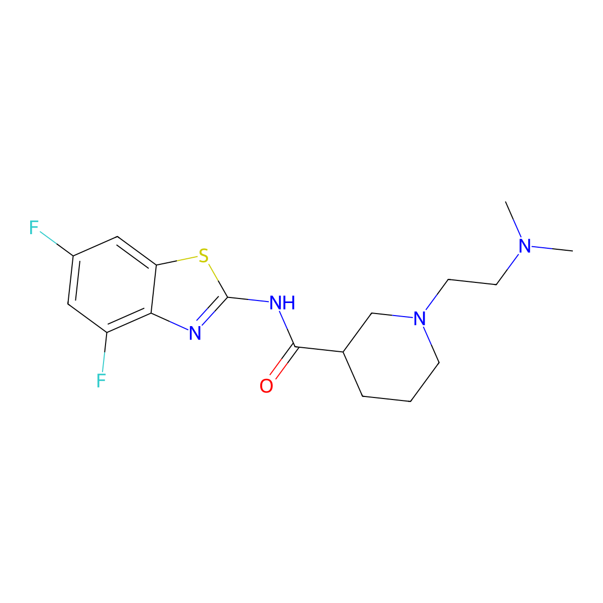 N-(4,6-Difluorobenzo[d]thiazol-2-yl)-1-(2-(dimethylamino)ethyl)piperidine-3-carboxamide molecular structure, CAS 2747162-85-0
