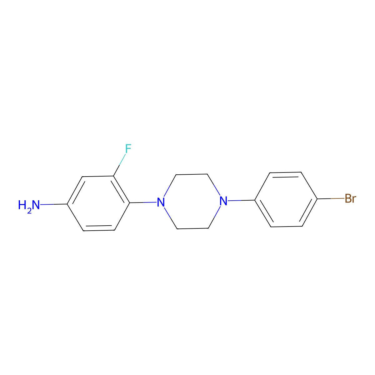 4-[4-(4-Bromophenyl)piperazin-1-yl]-3-fluoroaniline molecular structure, CAS 2747238-79-3