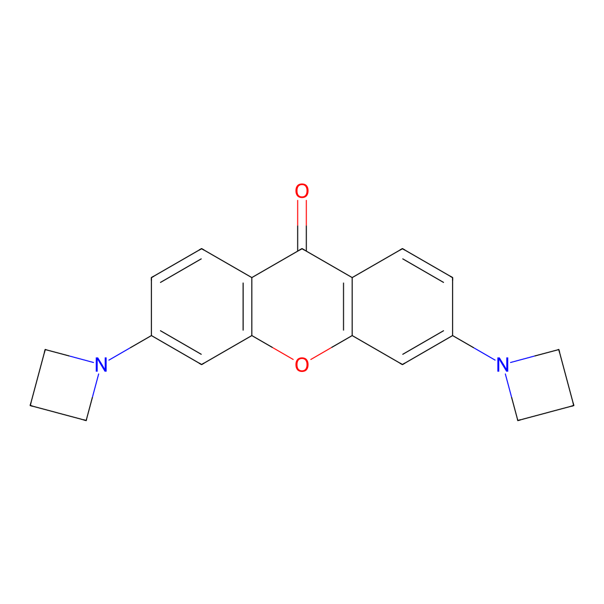 3,6-di(azetidin-1-yl)-9H-xanthen-9-one molecular structure, CAS 2747248-51-5