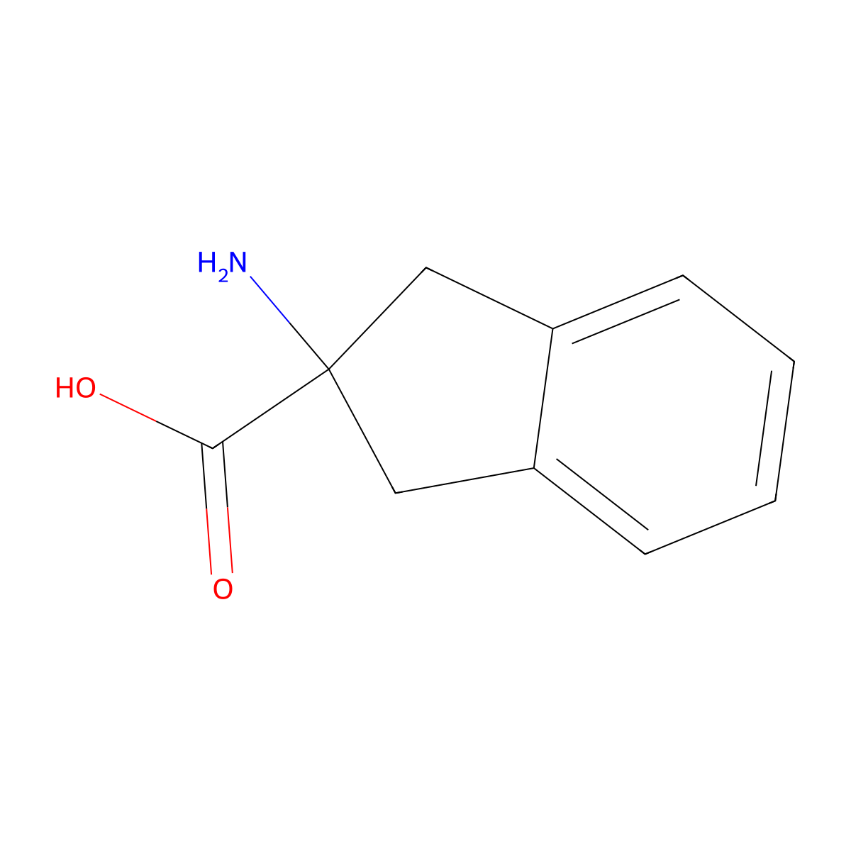 2-Aminoindane-2-carboxylic acid molecular structure, CAS 27473-62-7