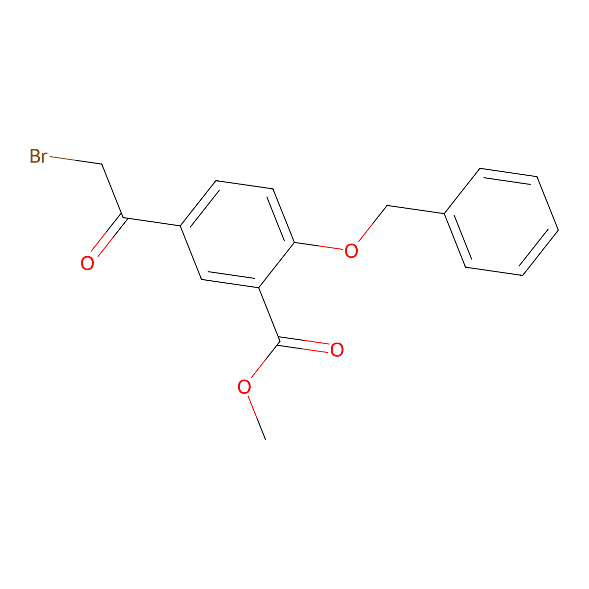 Methyl 5-(2-bromoacetyl)-2-(phenylmethoxy)benzoate molecular structure, CAS 27475-14-5