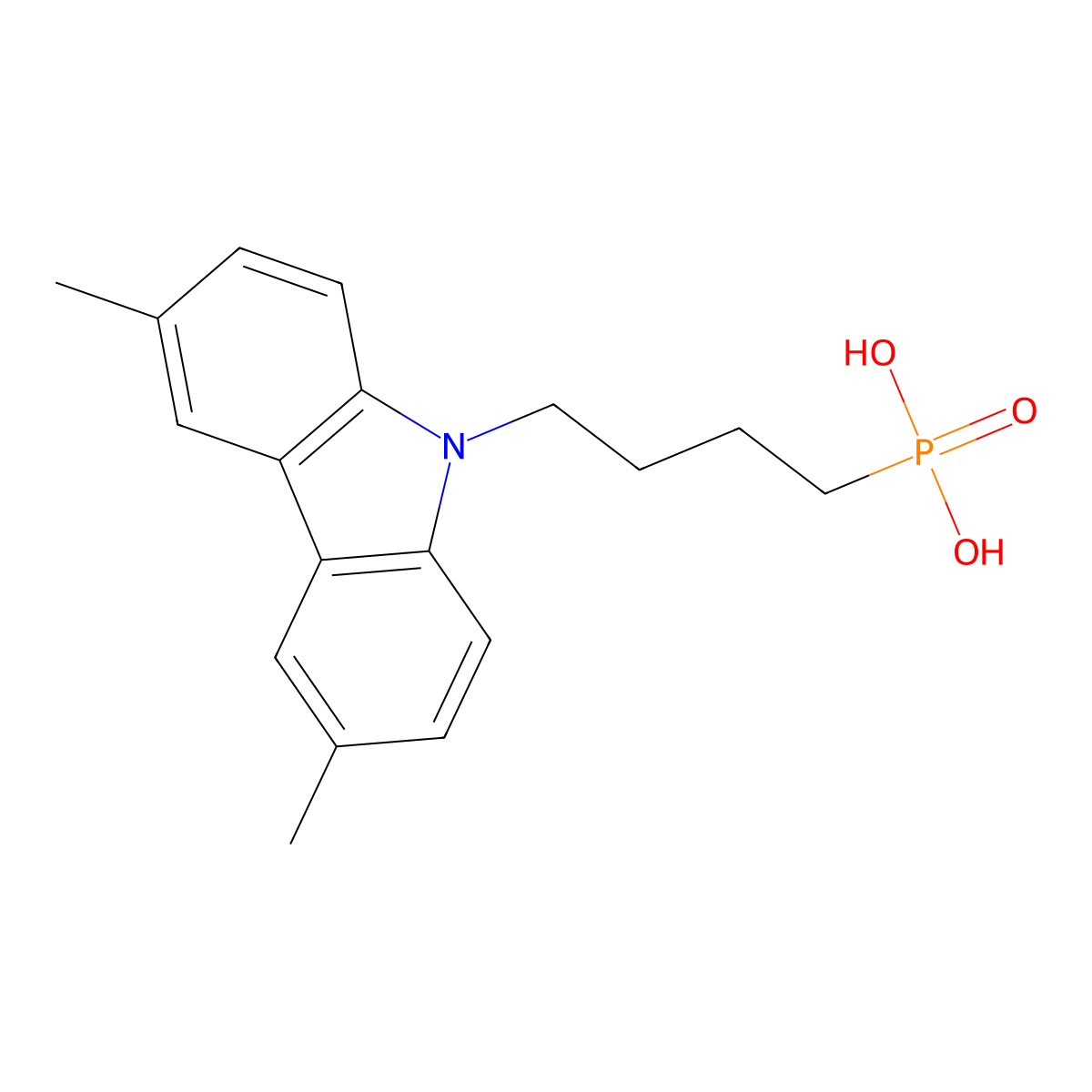 (4-(3,6-dimethyl-9H-carbazol-9-yl)butyl)phosphonic acid molecular structure, CAS 2747959-96-0