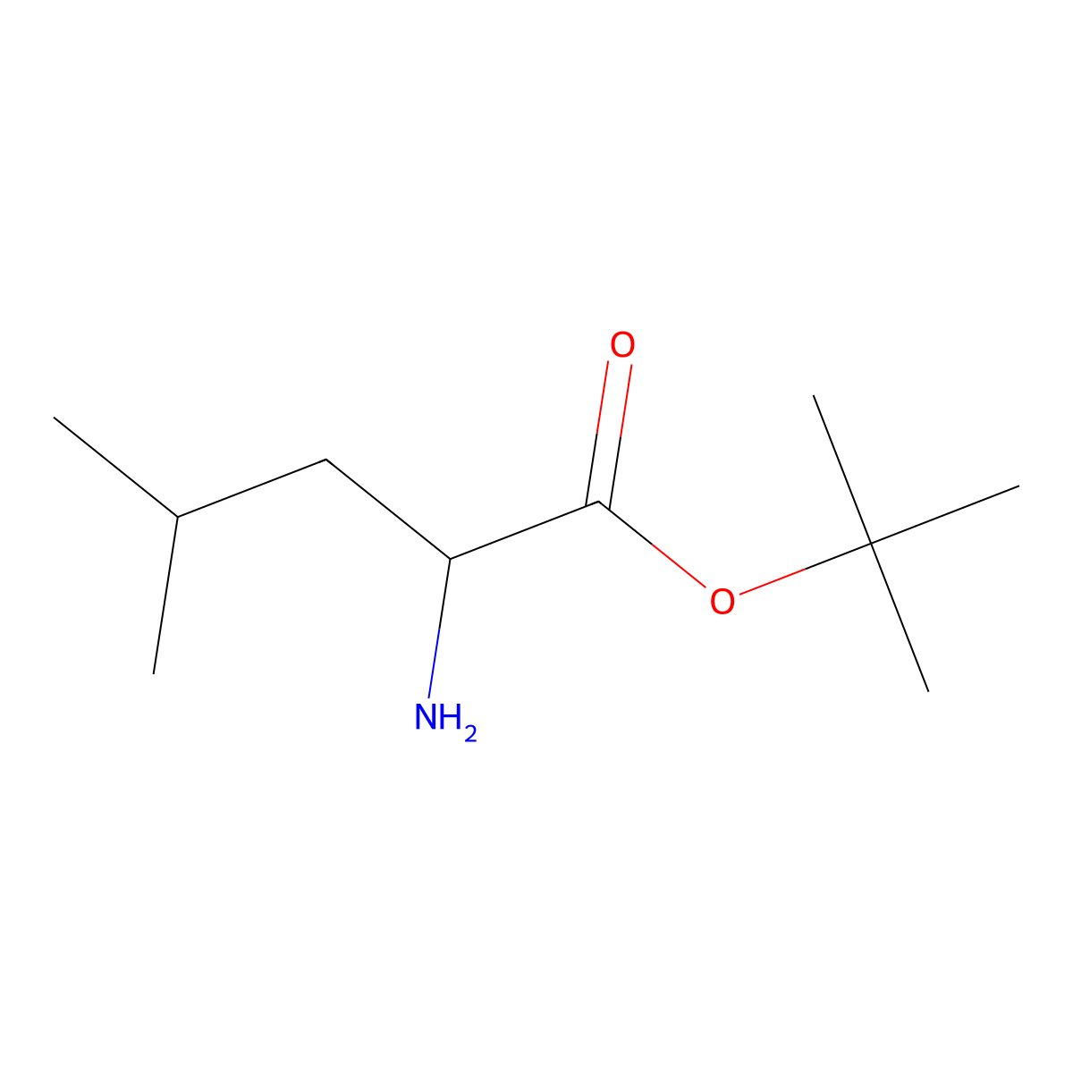 Tert-butyl 2-amino-4-methylpentanoate molecular structure, CAS 2748-02-9