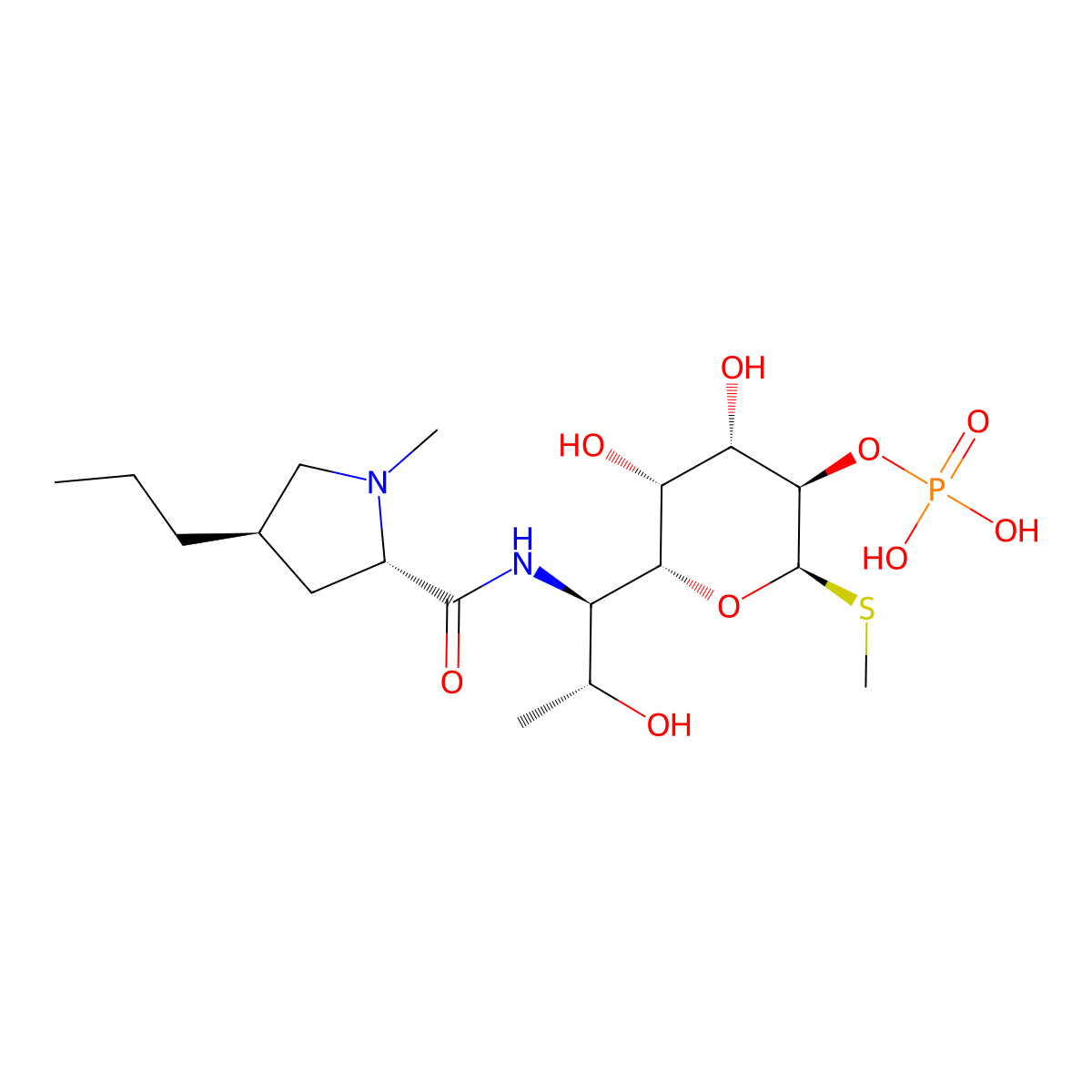 Lincomycin-2-phosphate molecular structure, CAS 27480-30-4