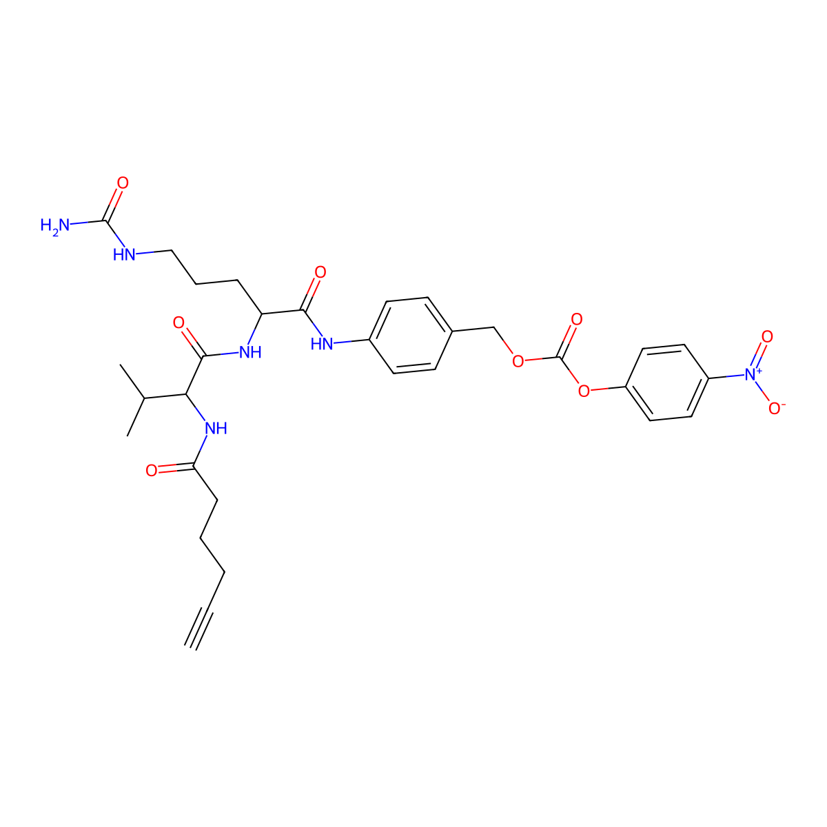 Alkyne-Val-Cit-PAB-PNP molecular structure, CAS 2748039-77-0