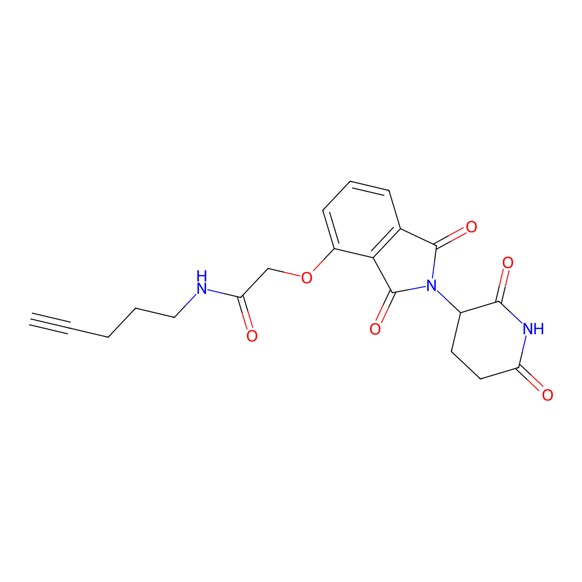 2-((2-(2,6-Dioxopiperidin-3-yl)-1,3-dioxoisoindolin-4-yl)oxy)-N-(pent-4-yn-1-yl)acetamide molecular structure, CAS 2748152-57-8