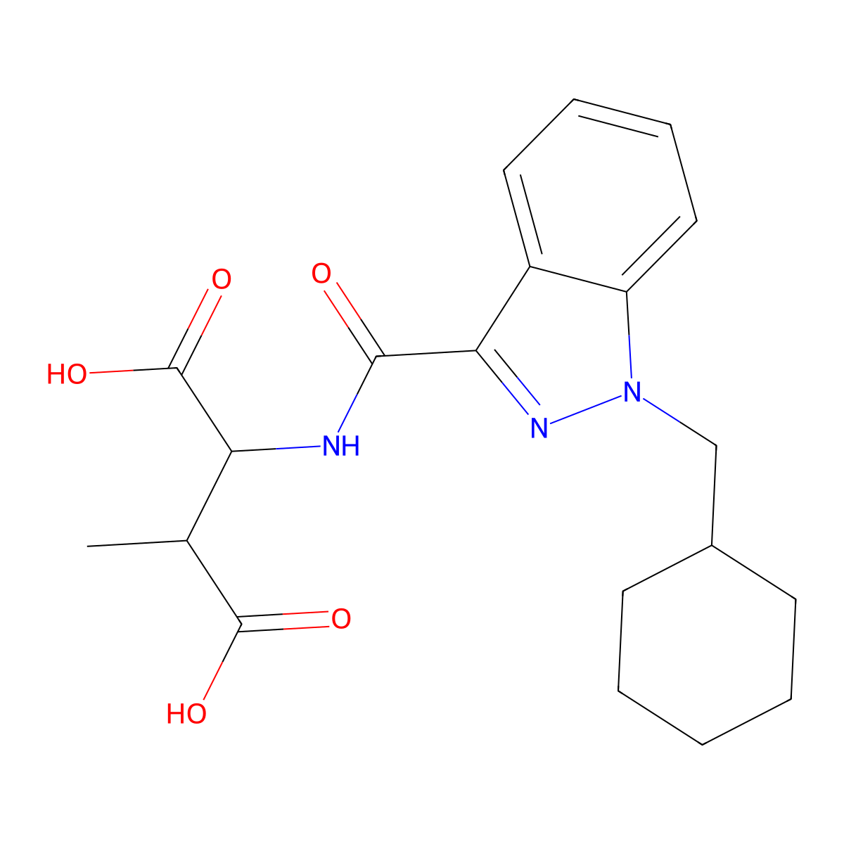 AB-CHMINACA metabolite M7 molecular structure, CAS 2748157-34-6