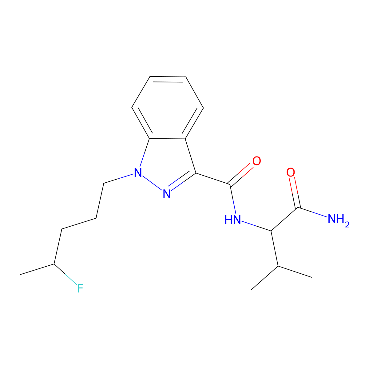 N-(1-Carbamoyl-2-methylpropyl)-1-(4-fluoropentyl)-1H-indazole-3-carboxamide molecular structure, CAS 2748160-98-5