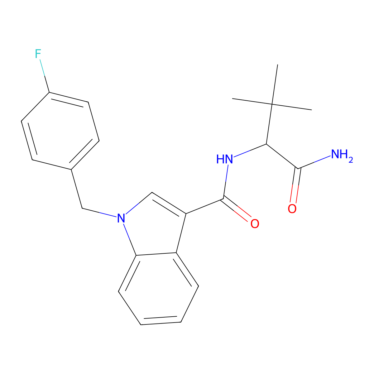 N-(1-amino-3,3-dimethyl-1-oxobutan-2-yl)-1-(4-fluorobenzyl)-1h-indole-3-carboxamide molecular structure, CAS 2748161-90-0