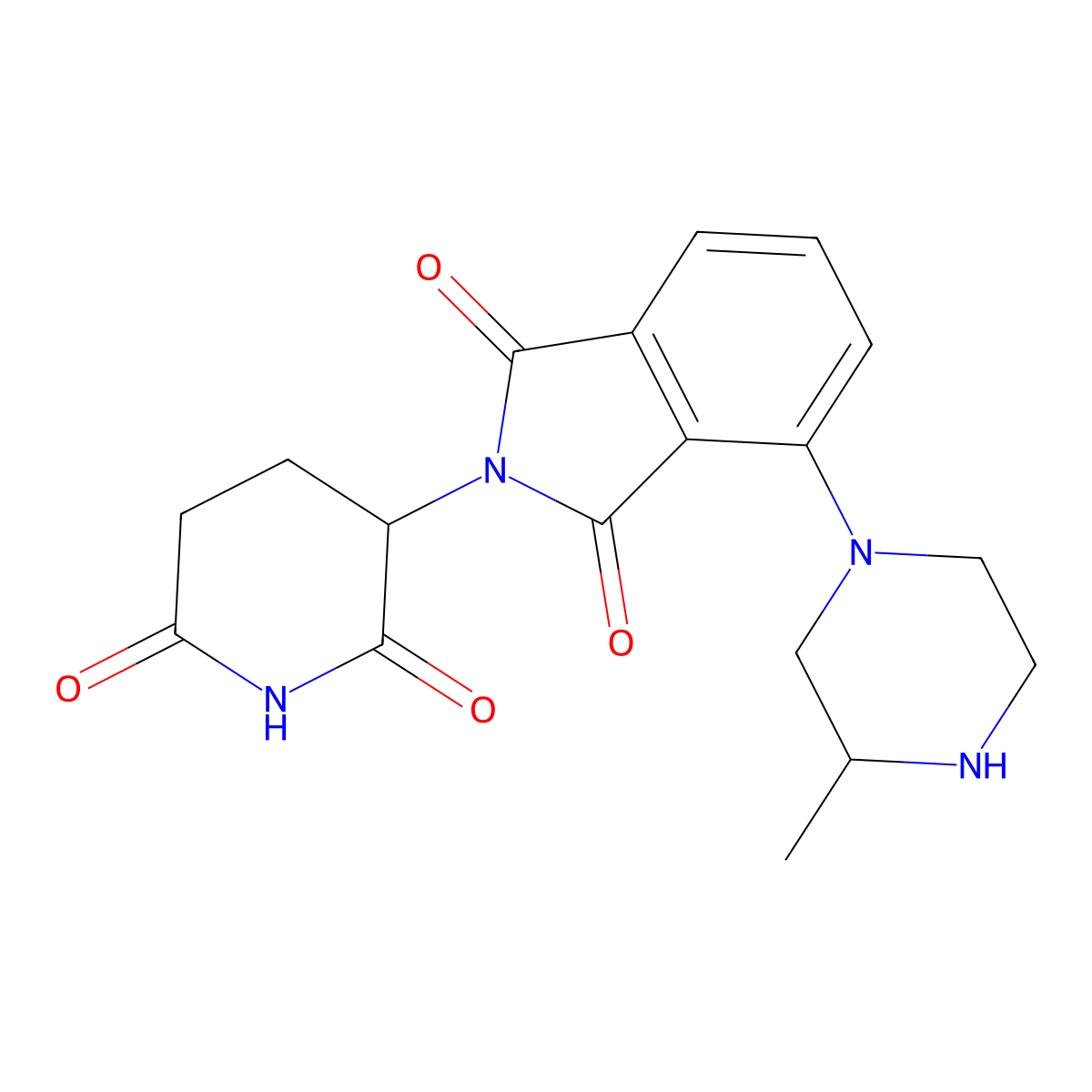 2-(2,6-Dioxopiperidin-3-yl)-4-(3-methylpiperazin-1-yl)isoindoline-1,3-dione molecular structure, CAS 2748165-49-1