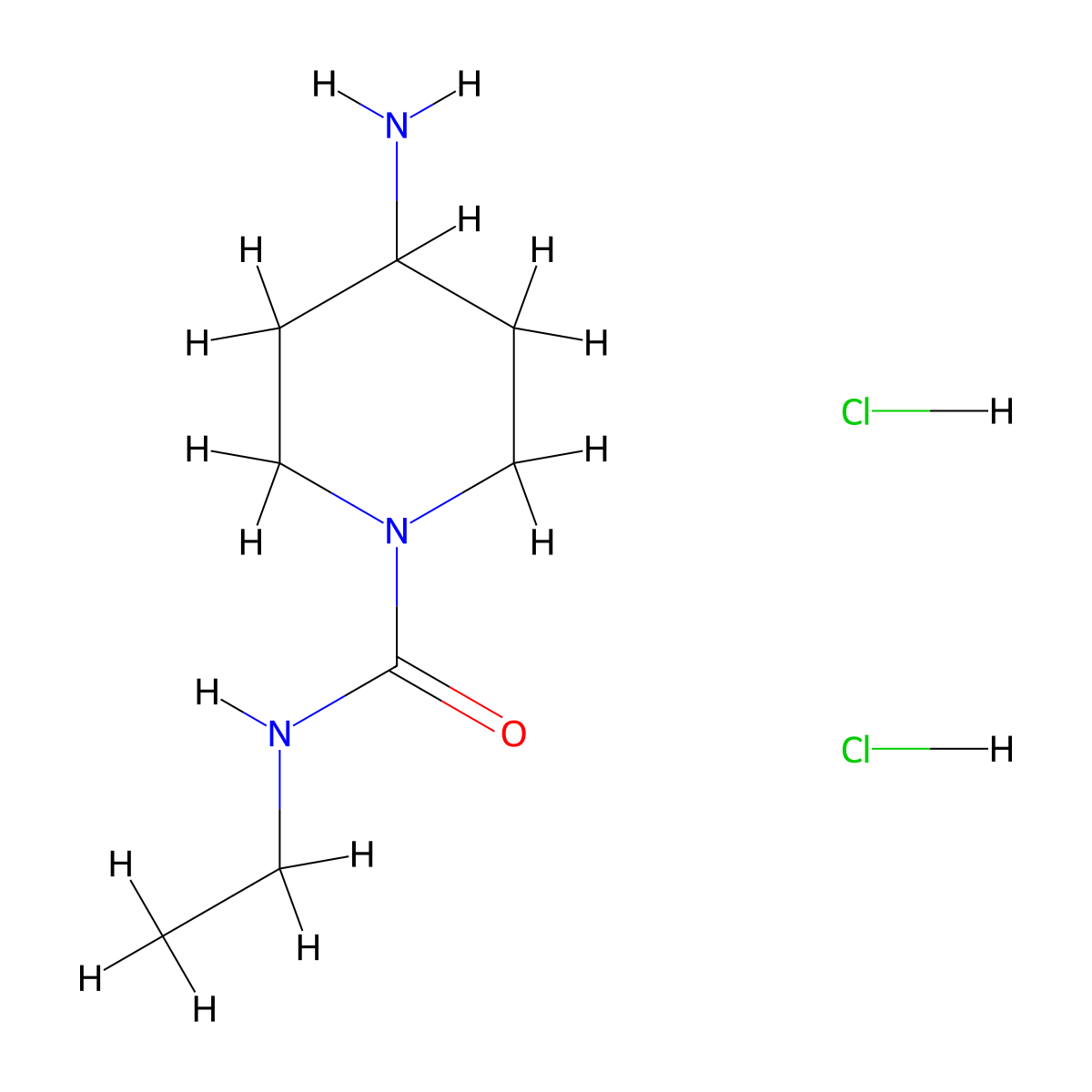4-Amino-N-ethylpiperidine-1-carboxamide dihydrochloride molecular structure, CAS 2748184-34-9