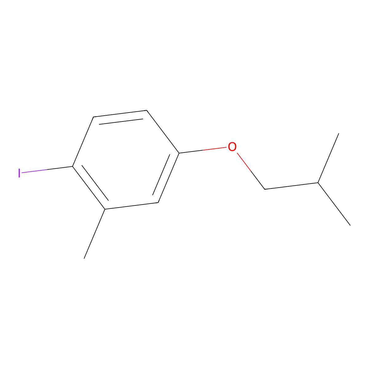 1-Iodo-4-isobutoxy-2-methylbenzene molecular structure, CAS 2748187-24-6