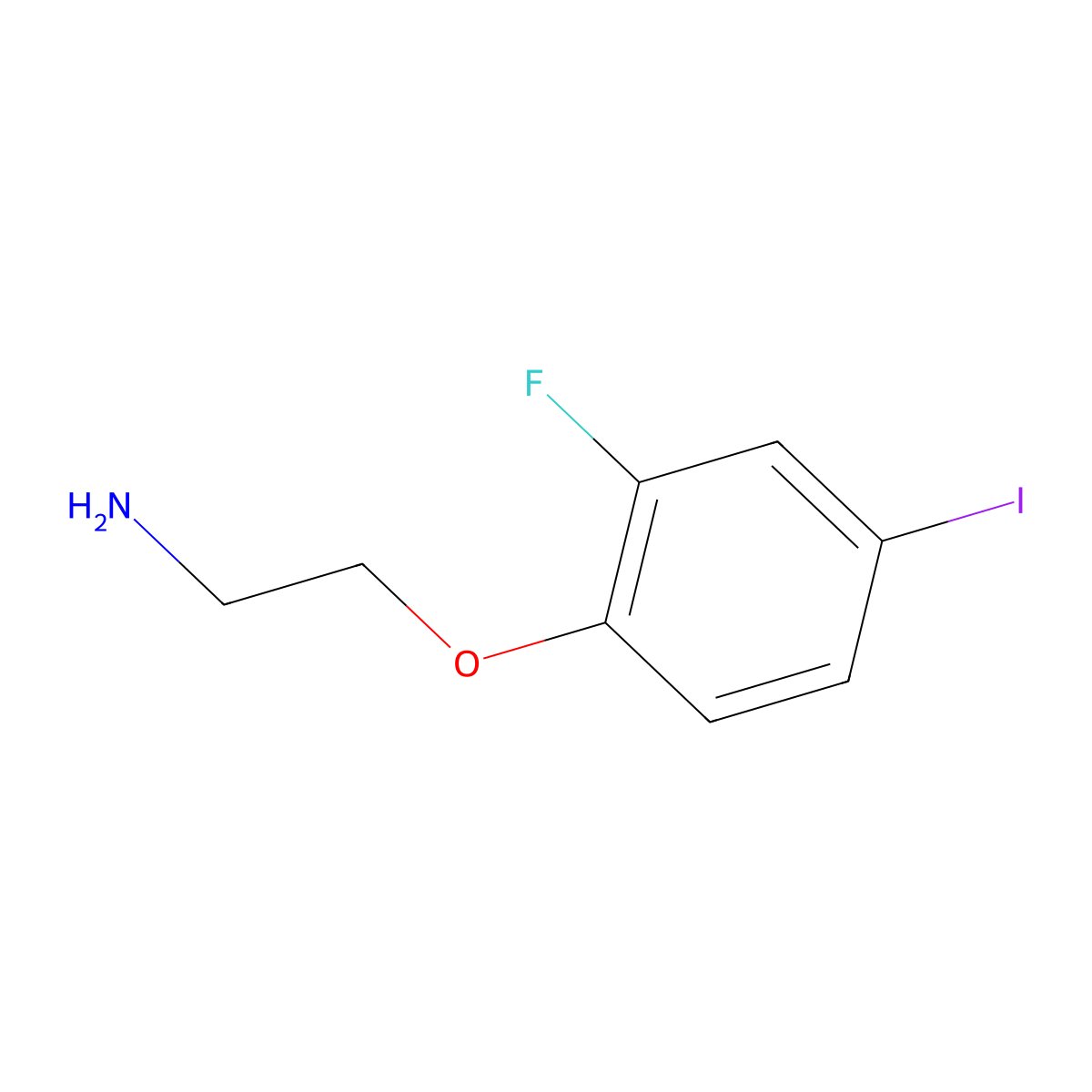 2-(2-Fluoro-4-iodophenoxy)ethan-1-amine molecular structure, CAS 2748188-16-9