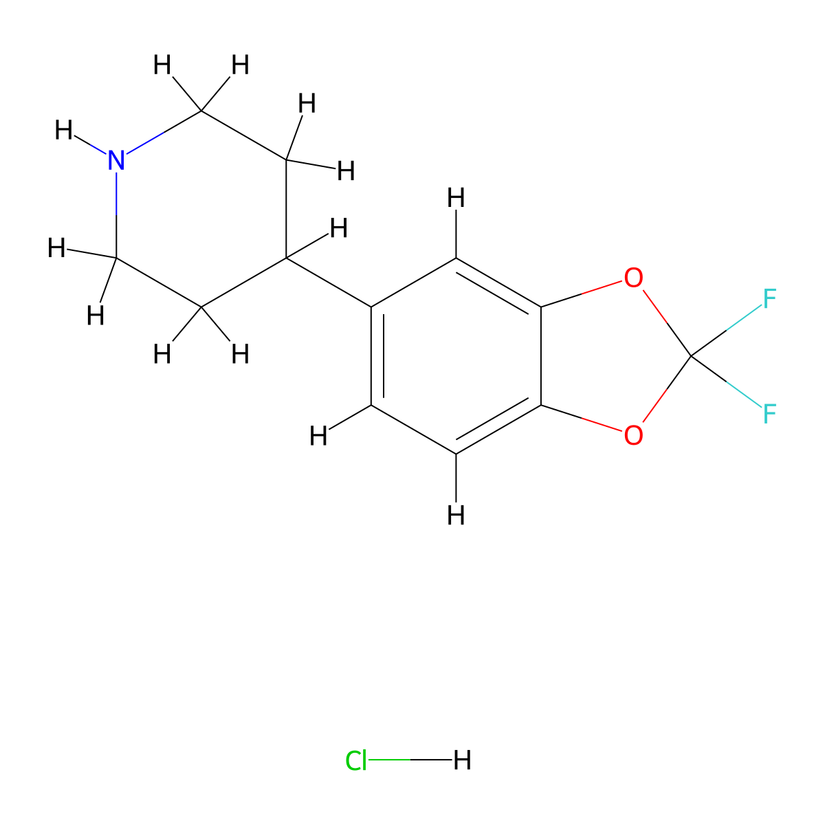 4-(2,2-difluoro-2H-1,3-benzodioxol-5-yl)piperidine hydrochloride molecular structure, CAS 2748196-02-1