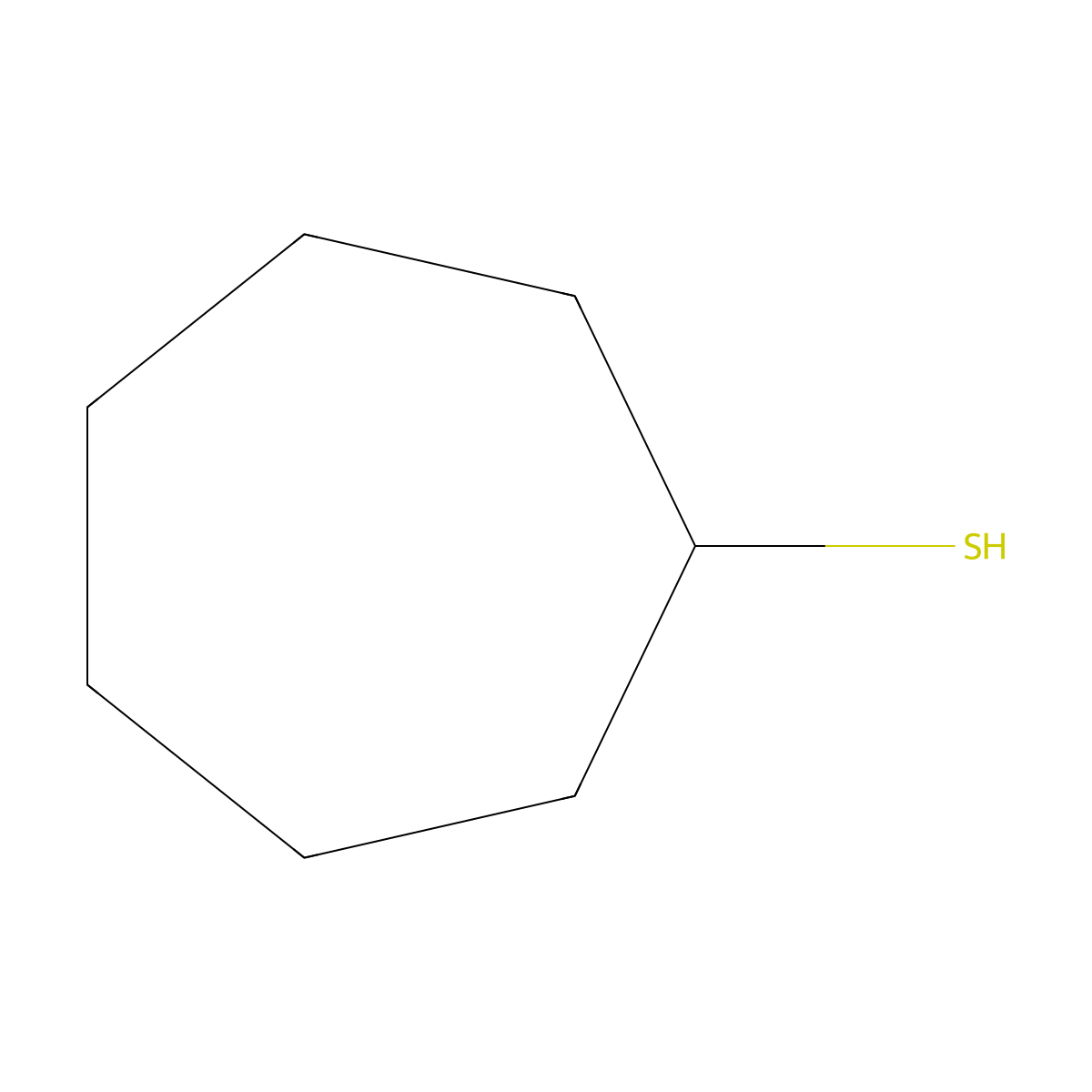 Cycloheptanethiol molecular structure, CAS 27482-33-3