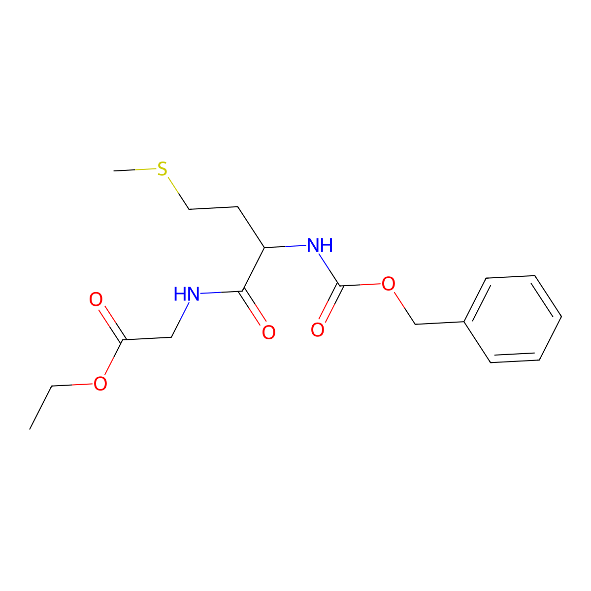 Ethyl 2-[[4-methylsulfanyl-2-(phenylmethoxycarbonylamino)butanoyl]amino]acetate molecular structure, CAS 27482-82-2