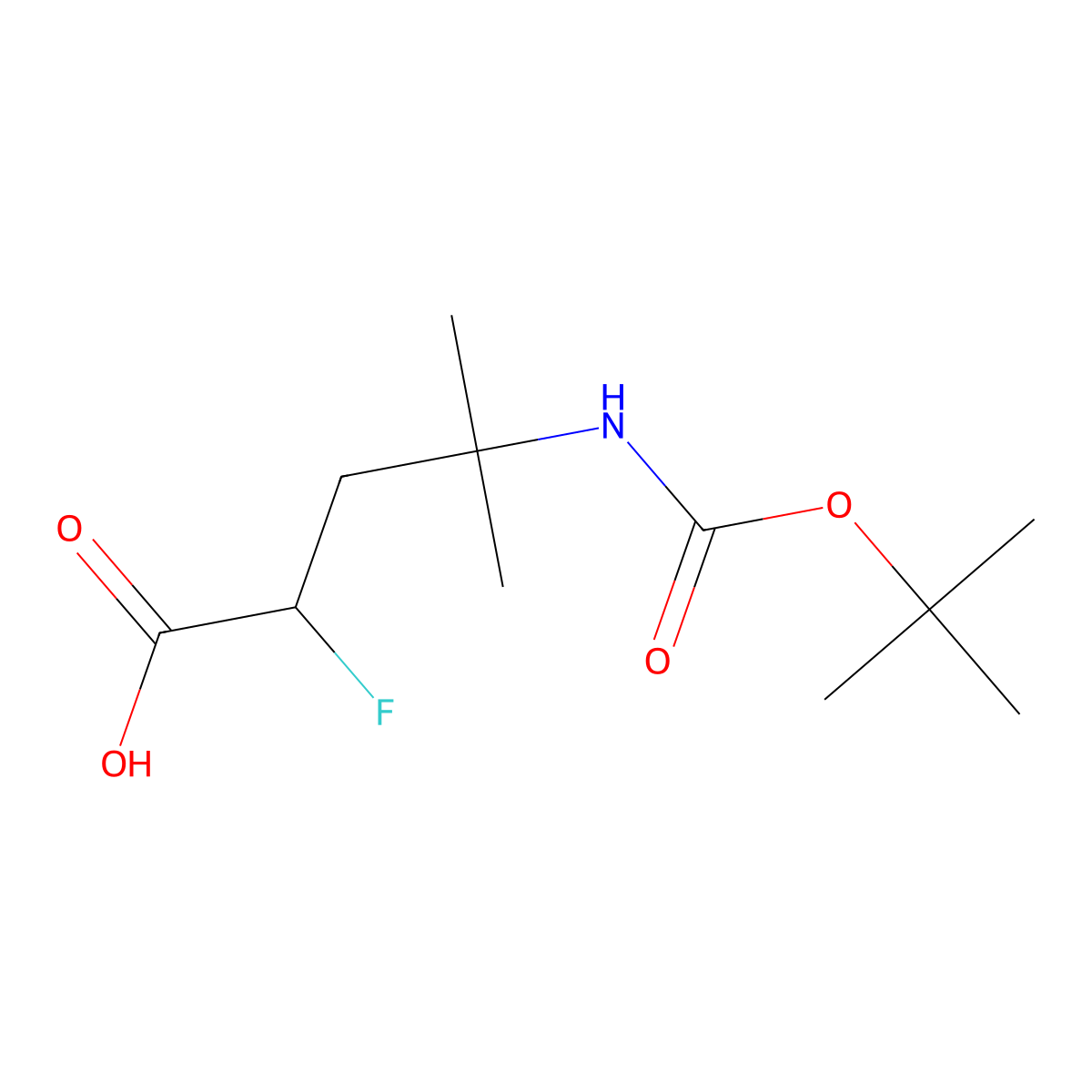 4-{[(Tert-butoxy)carbonyl]amino}-2-fluoro-4-methylpentanoic acid molecular structure, CAS 2748220-52-0
