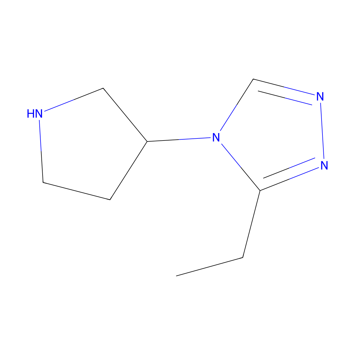 3-ethyl-4-(pyrrolidin-3-yl)-4H-1,2,4-triazole molecular structure, CAS 2748237-39-8