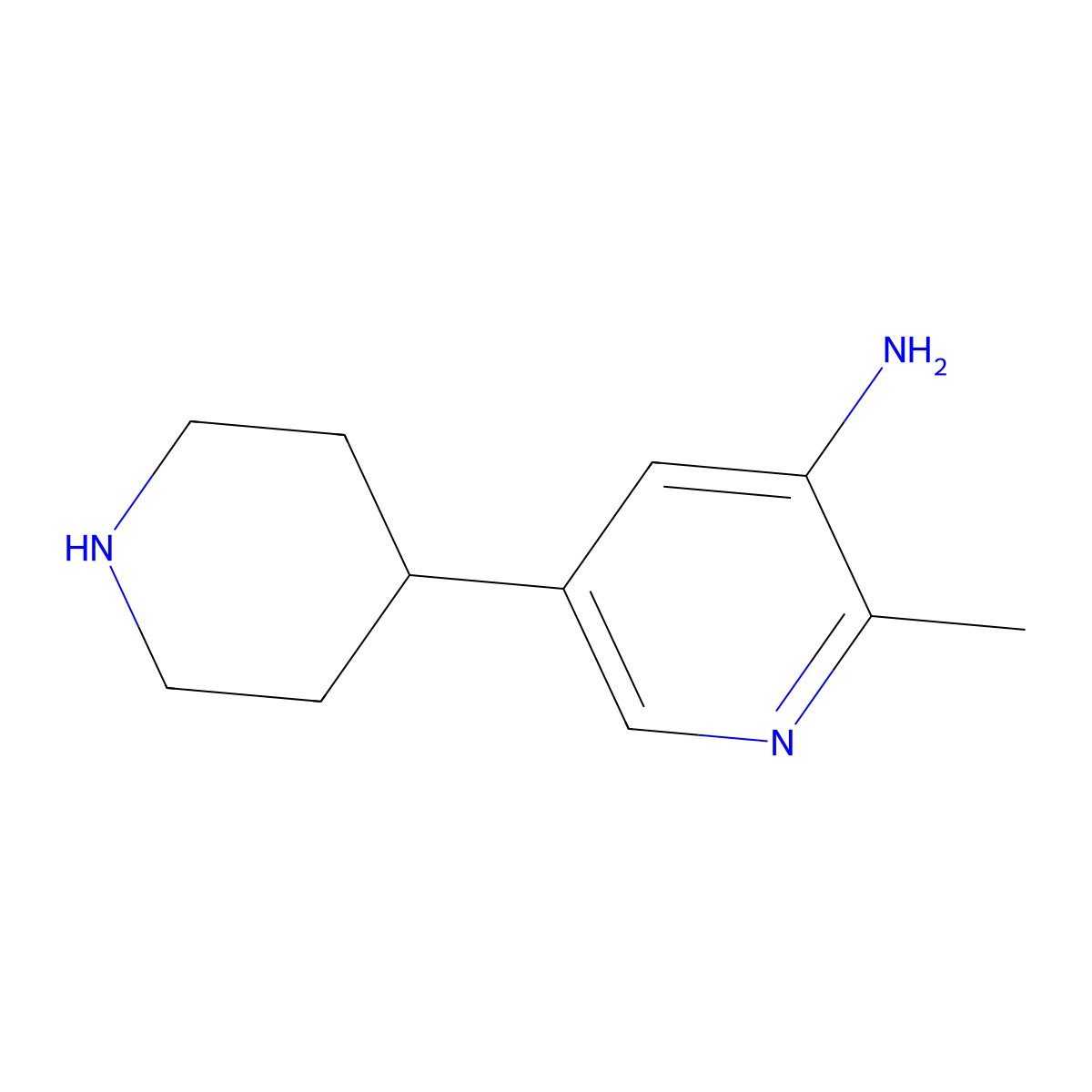 2-Methyl-5-(piperidin-4-yl)pyridin-3-amine molecular structure, CAS 2748253-57-6