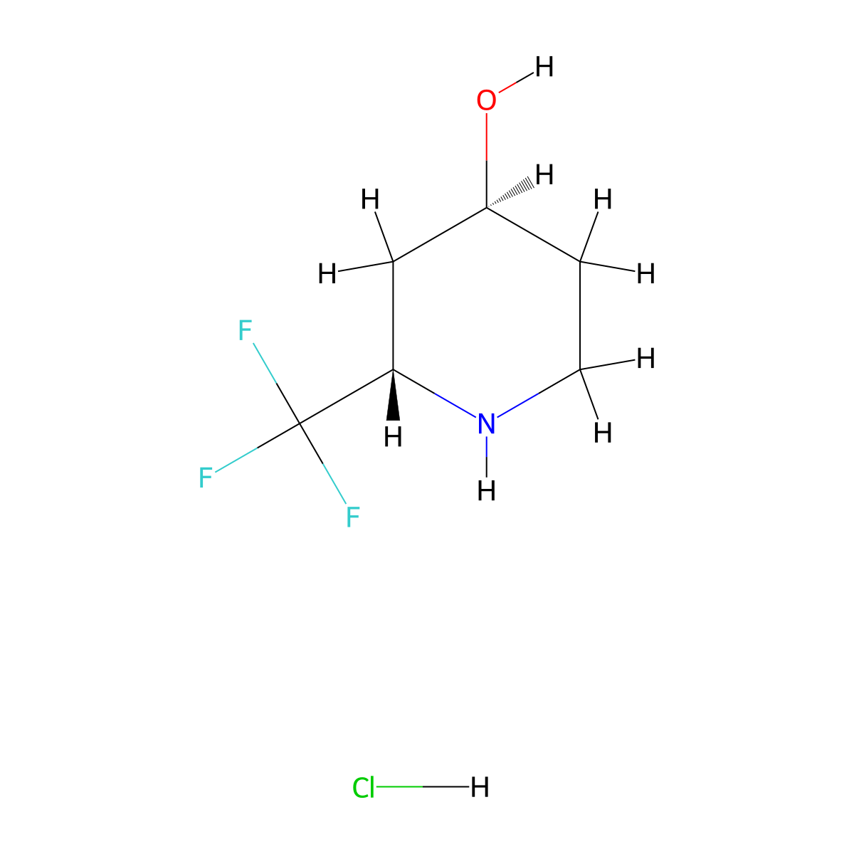 trans-2-(Trifluoromethyl)piperidin-4-ol Hydrochloride molecular structure, CAS 2748259-13-2