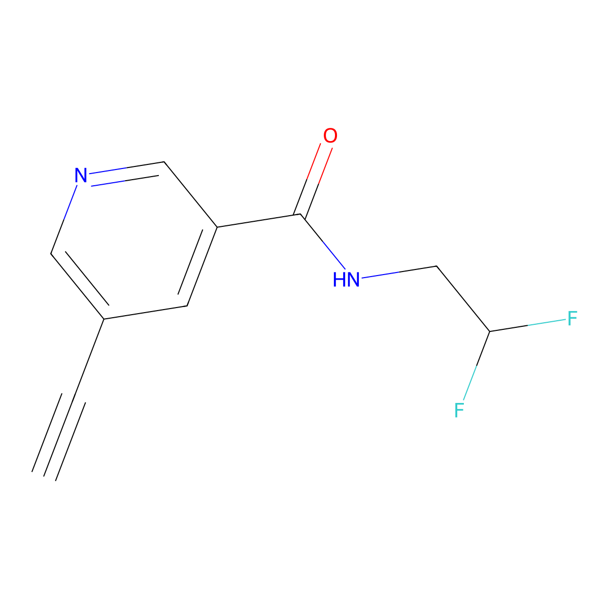 N-(2,2-Difluoroethyl)-5-ethynylnicotinamide molecular structure, CAS 2748261-45-0