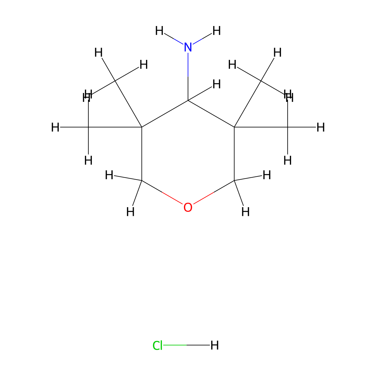 3,3,5,5-Tetramethyloxan-4-amine hydrochloride molecular structure, CAS 2748276-21-1