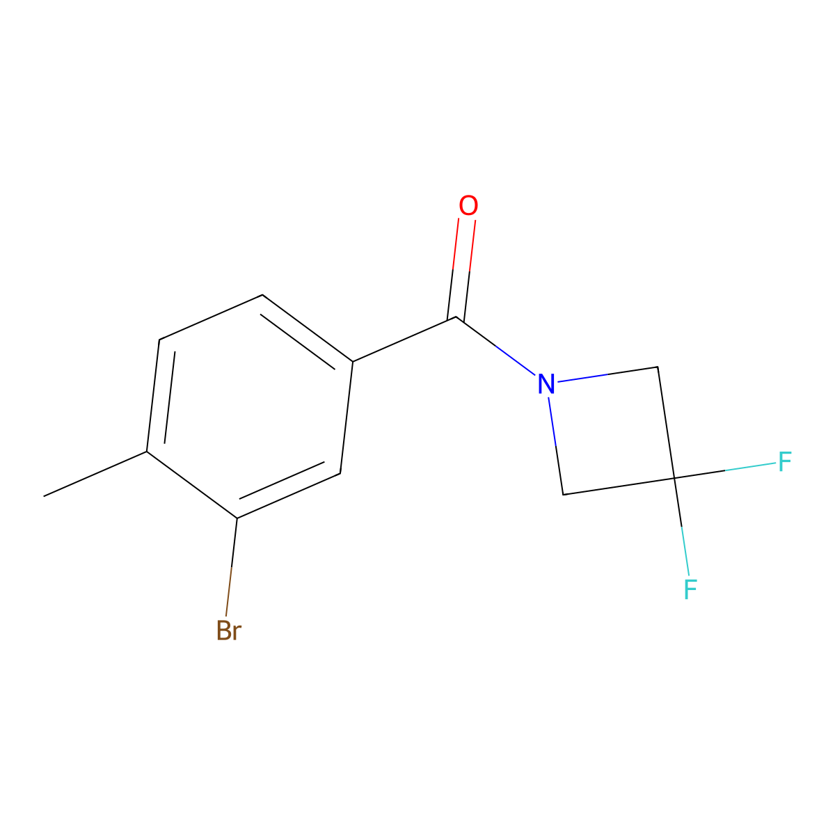 (3-Bromo-4-methylphenyl)(3,3-difluoroazetidin-1-yl)methanone molecular structure, CAS 2748277-36-1