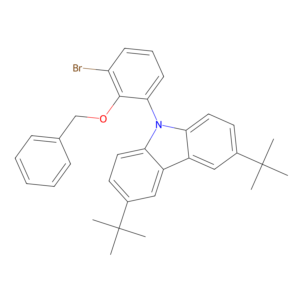 9-(2-(Benzyloxy)-3-bromophenyl)-3,6-di-tert-butyl-9H-carbazole molecular structure, CAS 2748280-46-6