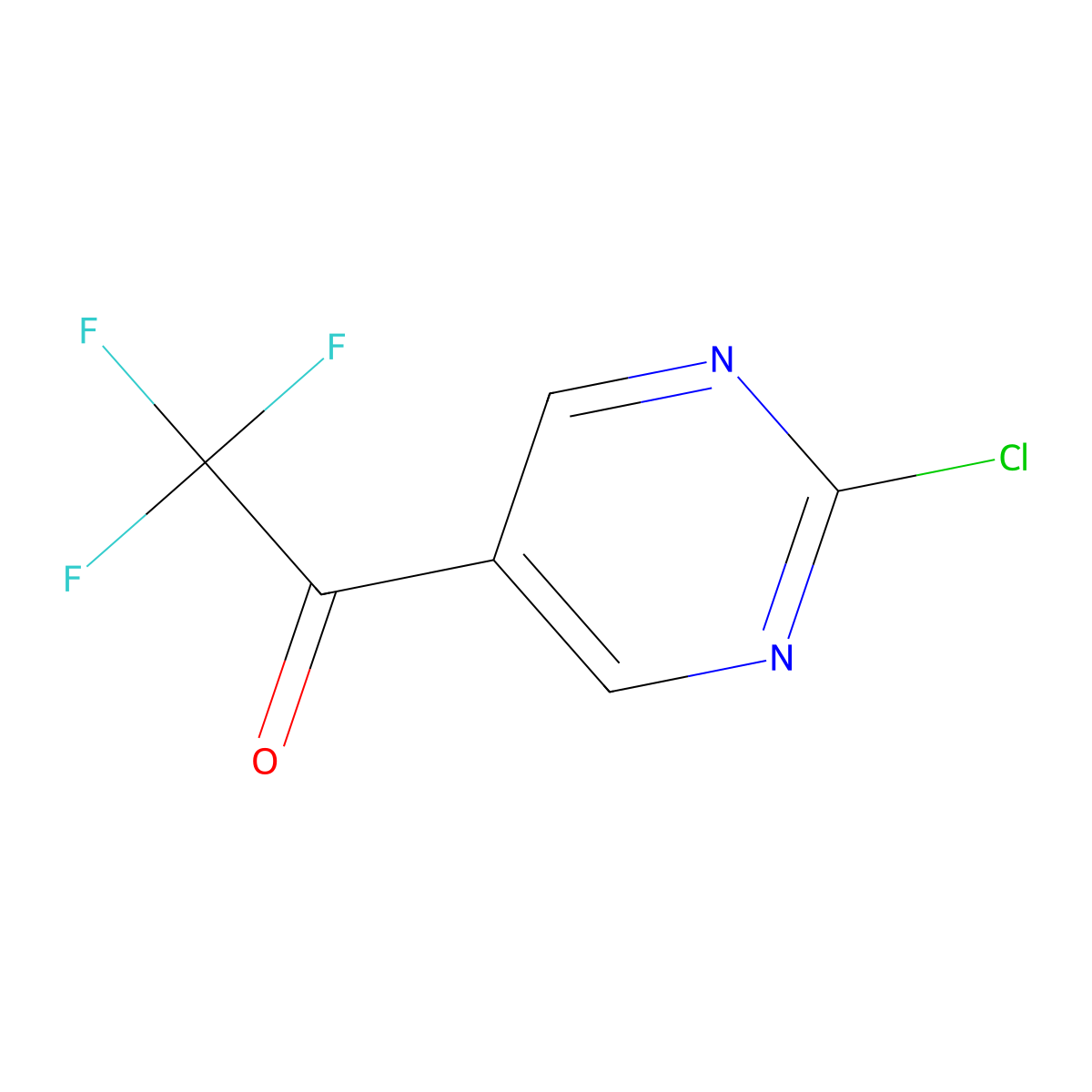 1-(2-Chloropyrimidin-5-yl)-2,2,2-trifluoroethan-1-one molecular structure, CAS 2748288-77-7