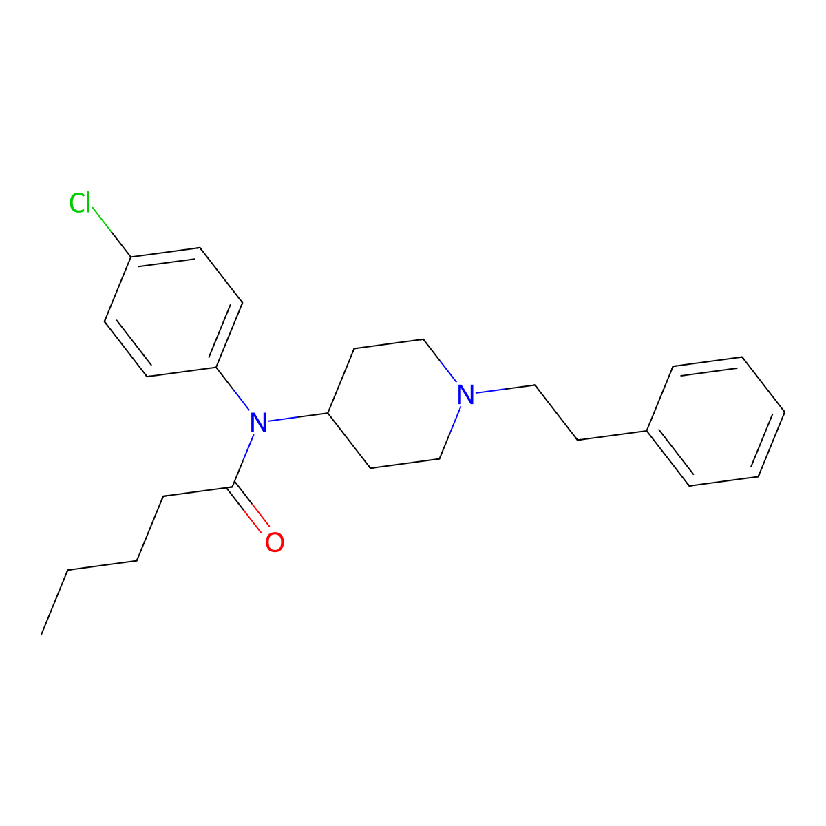 para-Chloro valeryl fentanyl molecular structure, CAS 2748289-83-8