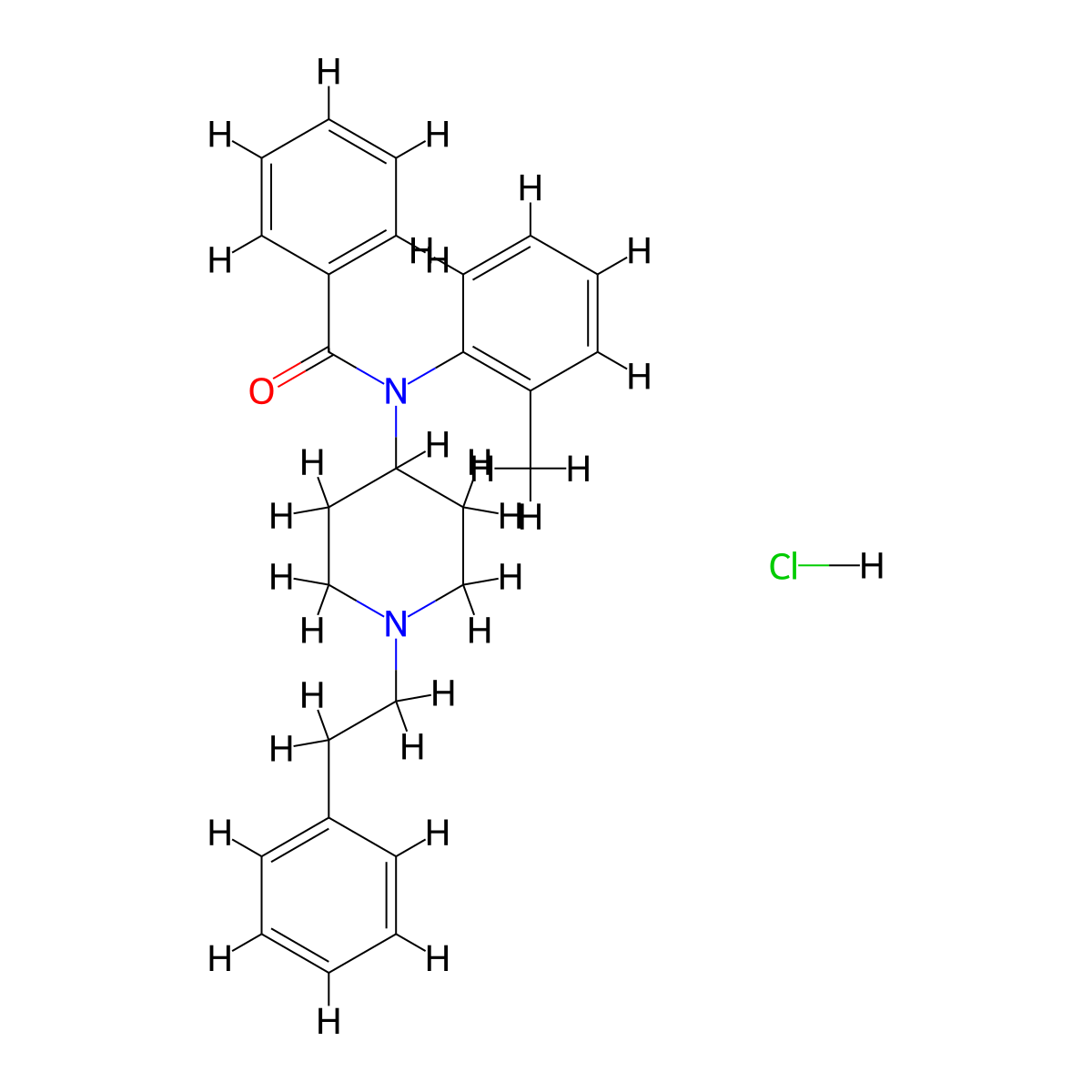 N-(1-phenethylpiperidin-4-yl)-N-(o-tolyl)benzamide,monohydrochloride molecular structure, CAS 2748290-11-9