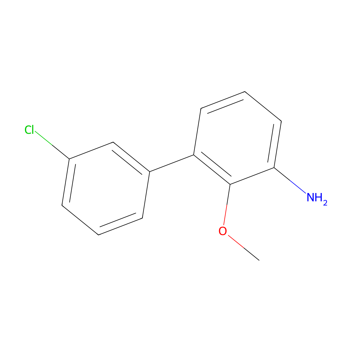 3'-Chloro-2-methoxy-biphenyl-3-ylamine molecular structure, CAS 2748290-84-6