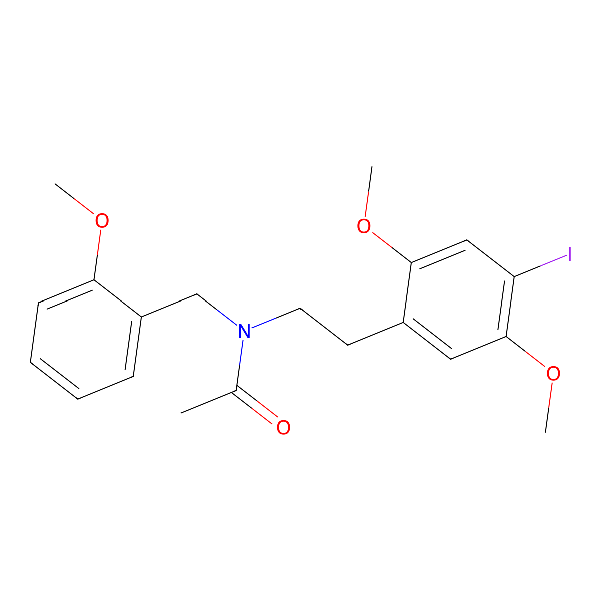 N-acetyl 25I-NBOMe molecular structure, CAS 2748301-01-9