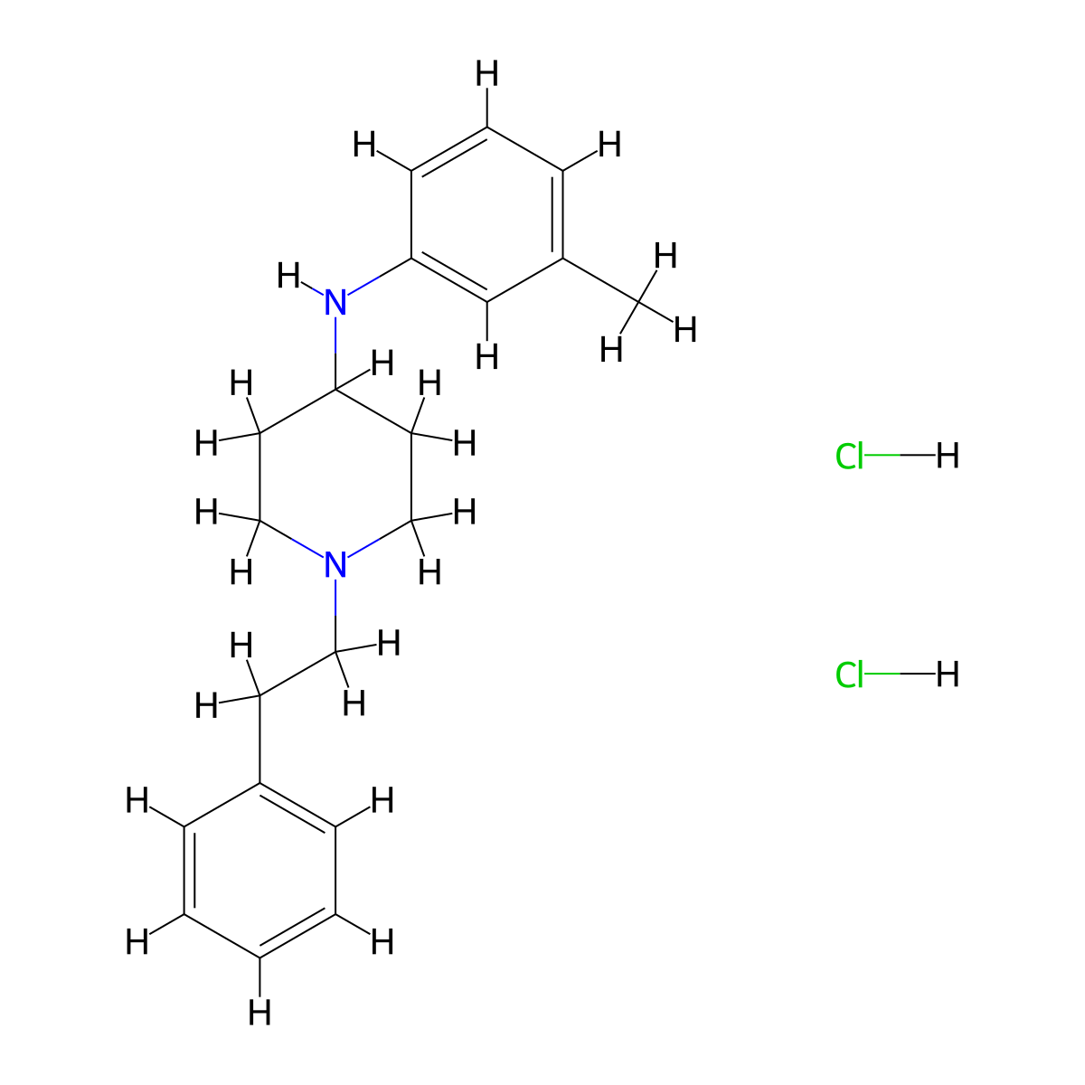 N-(3-methylphenyl)-1-(2-phenylethyl)-4-piperidinamine,dihydrochloride molecular structure, CAS 2748301-11-1