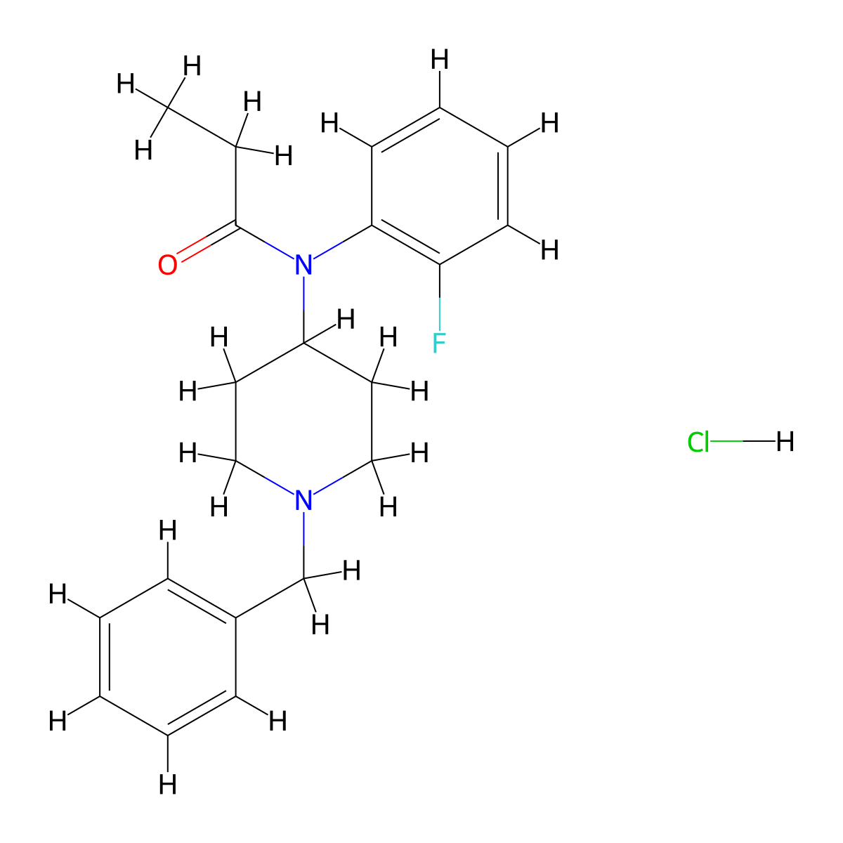 N-benzyl ortho-fluoro Norfentanyl (hydrochloride) molecular structure, CAS 2748301-27-9