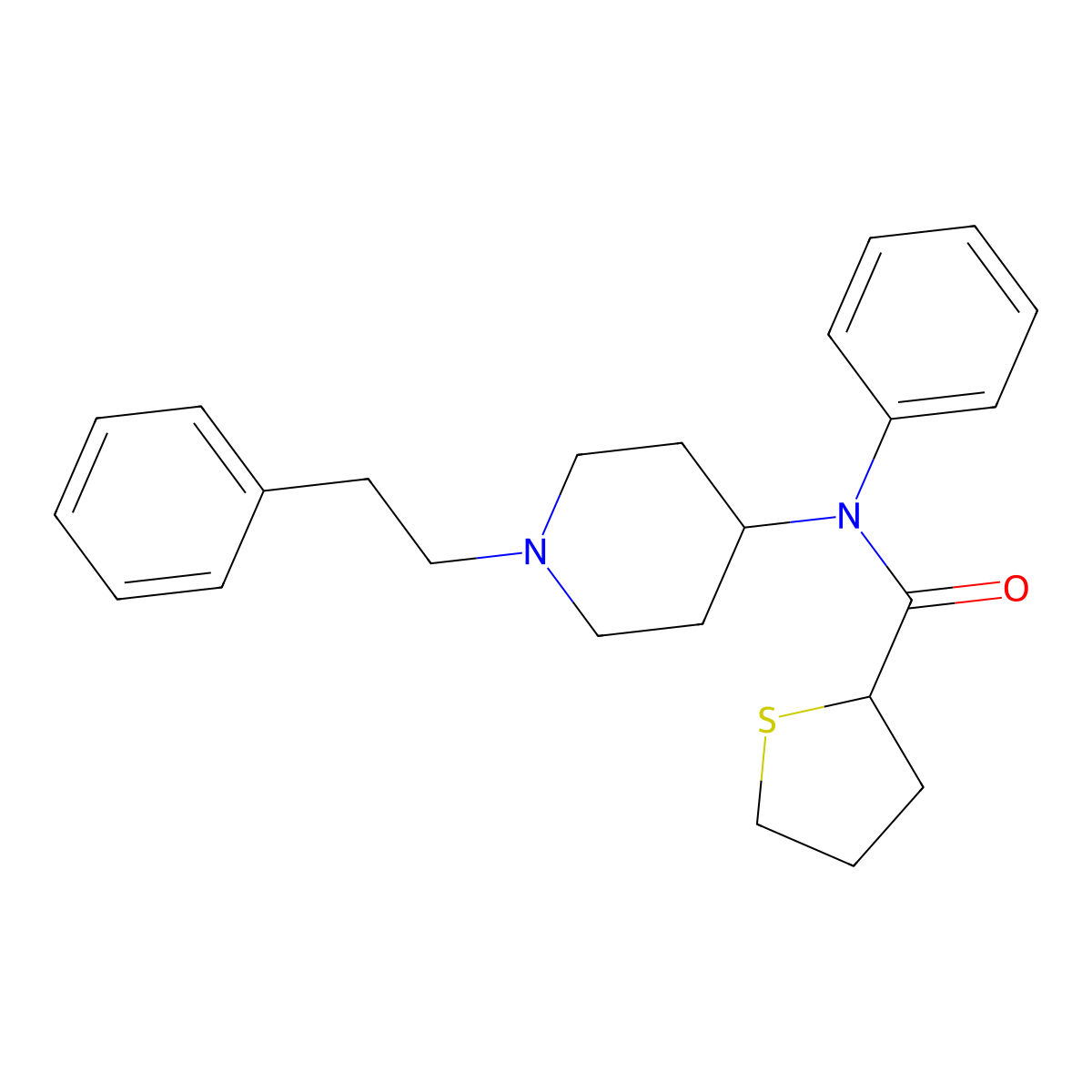 Tetrahydrothiophene fentanyl molecular structure, CAS 2748301-41-7