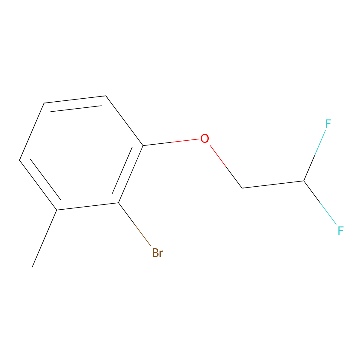 2-Bromo-1-(2,2-difluoroethoxy)-3-methylbenzene molecular structure, CAS 2748309-38-6