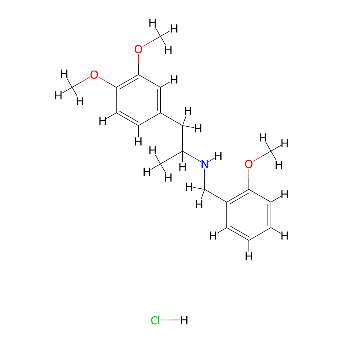 3,4-DMA-NBOMe (hydrochloride) molecular structure, CAS 2748343-73-7