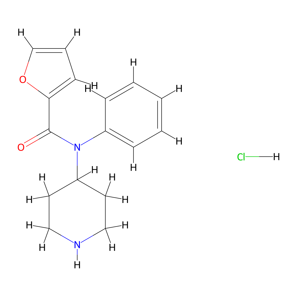 Furanyl norfentanyl hydrochloride molecular structure, CAS 2748343-79-3