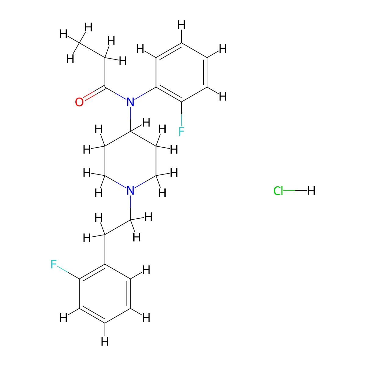 2'-fluoro ortho-Fluorofentanyl (hydrochloride) molecular structure, CAS 2748343-88-4