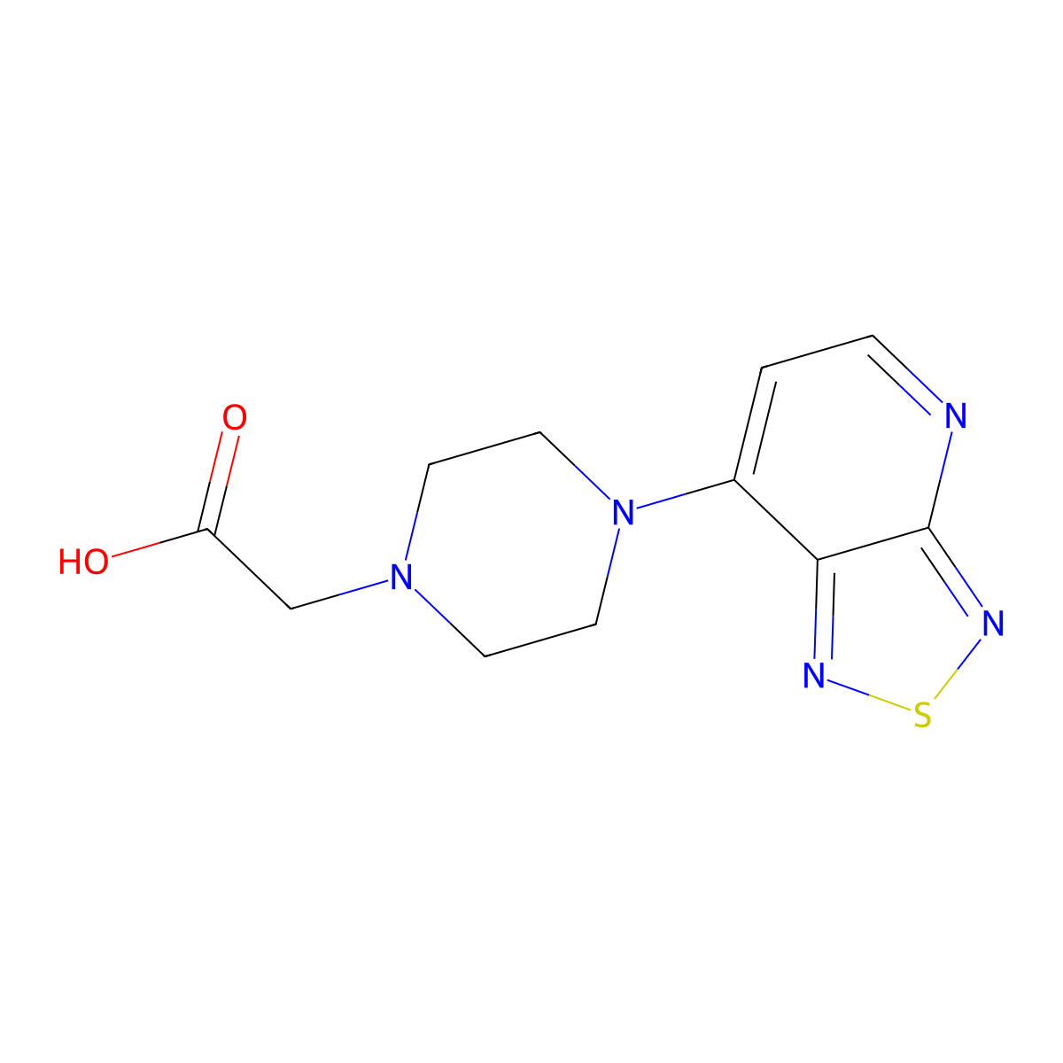 (4-[1,2,5]Thiadiazolo[3,4-b]pyridin-7-ylpiperazin-1-yl)acetic acid molecular structure, CAS 2748344-21-8