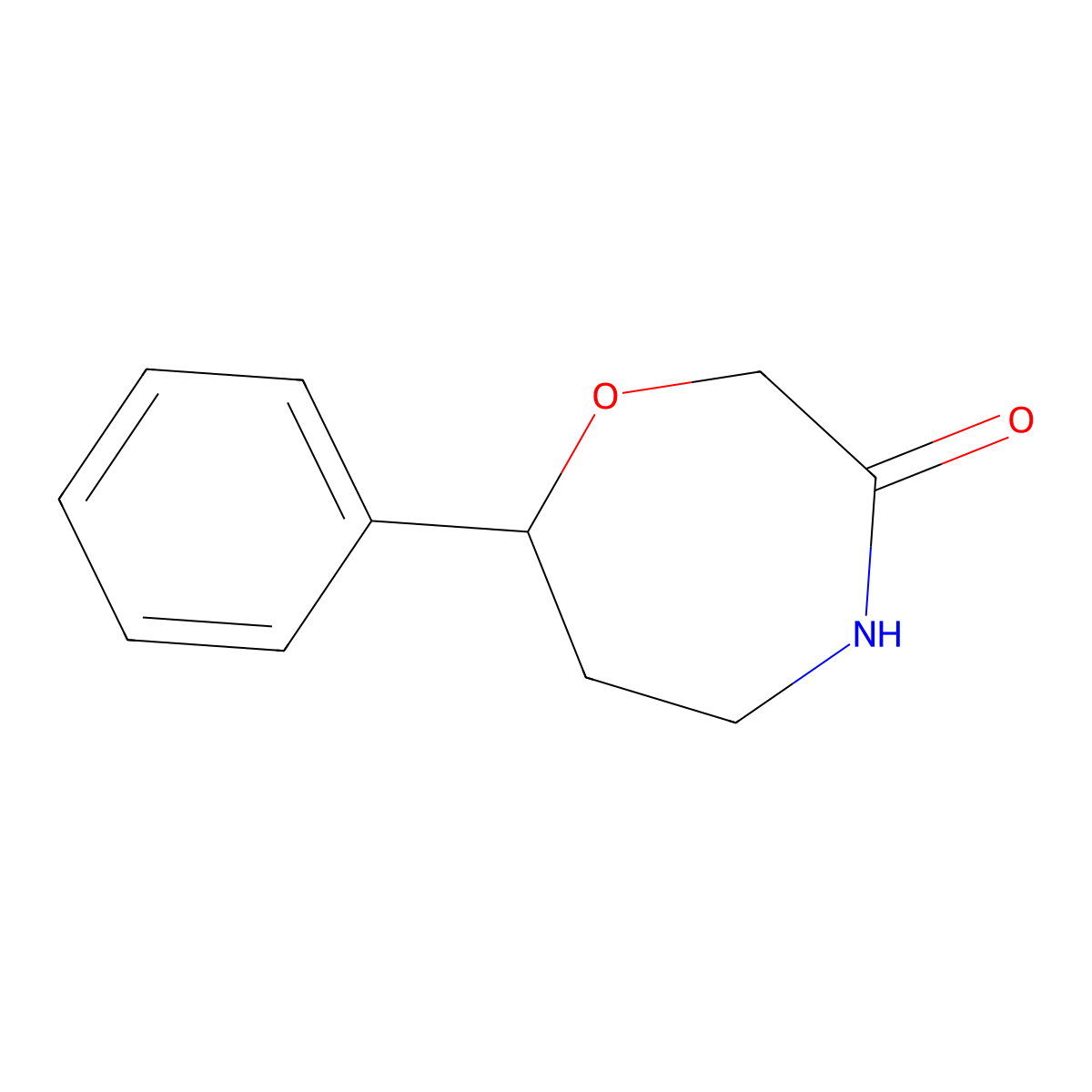 7-Phenyl-1,4-oxazepan-3-one molecular structure, CAS 2748350-75-4