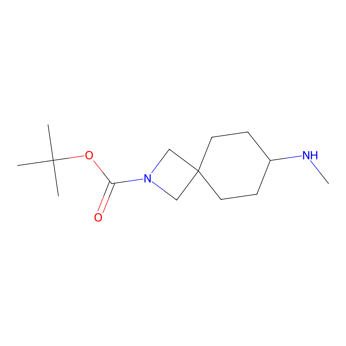 Tert-butyl 7-(methylamino)-2-azaspiro[3.5]nonane-2-carboxylate molecular structure, CAS 2748358-04-3