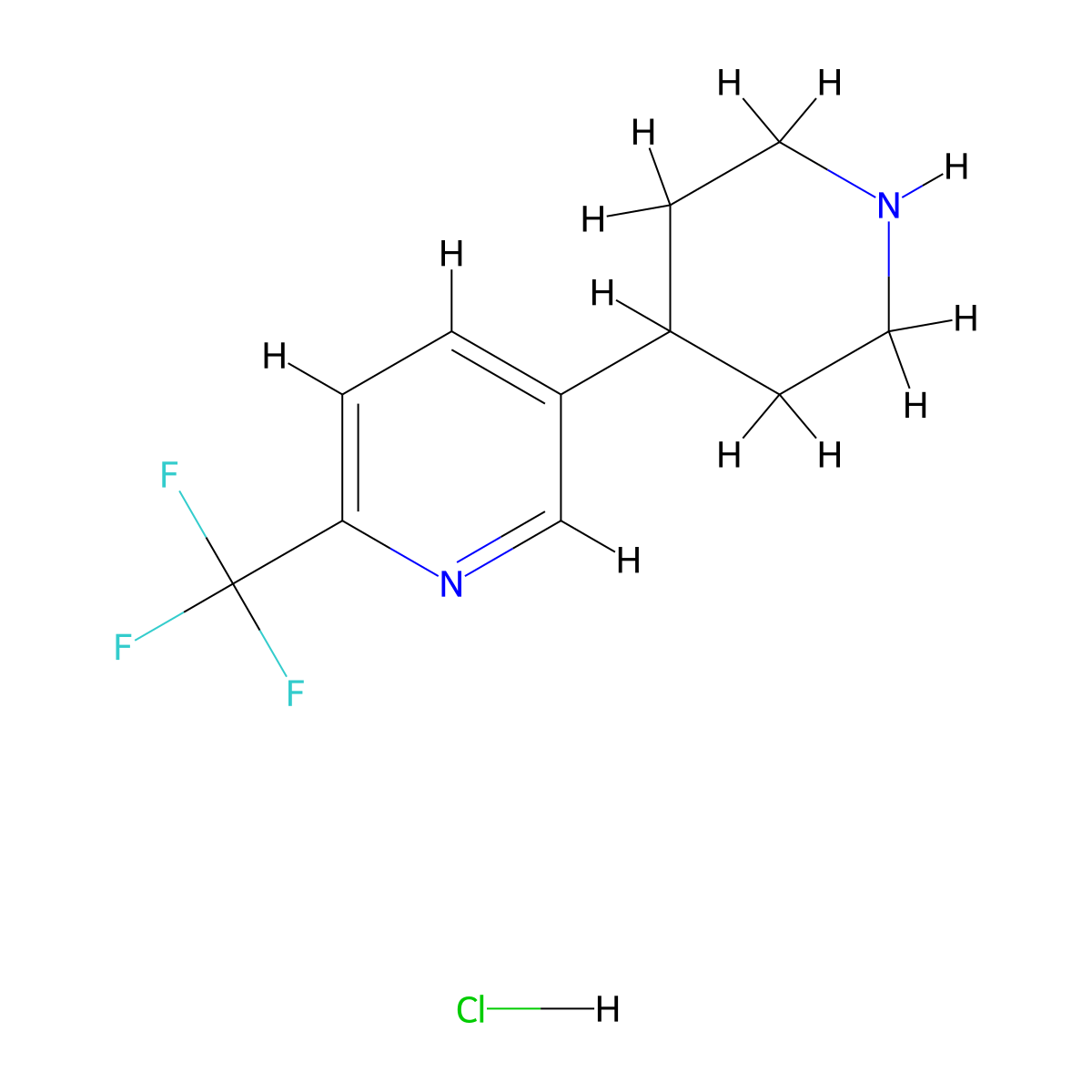 5-(Piperidin-4-yl)-2-(trifluoromethyl)pyridine hydrochloride molecular structure, CAS 2748377-52-6