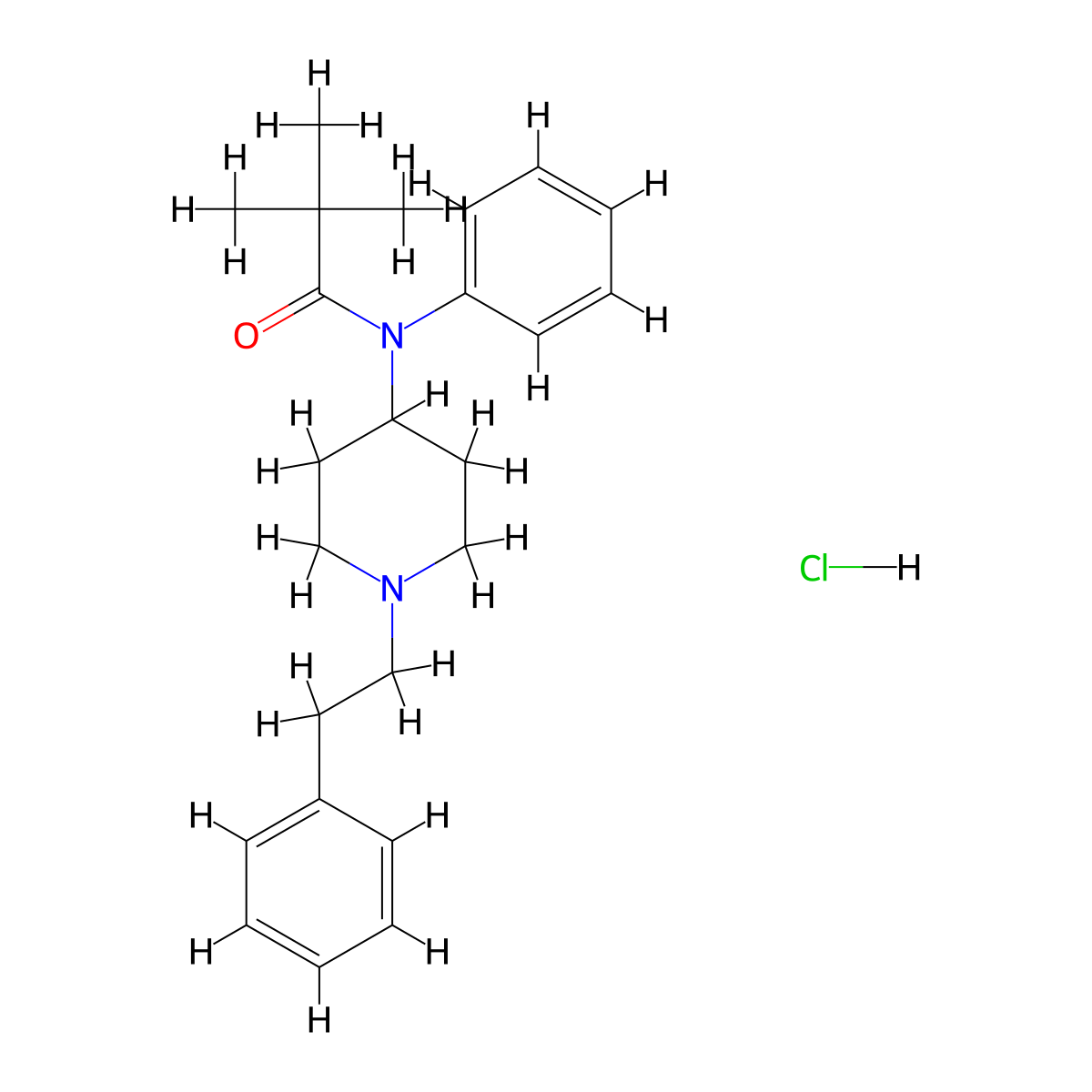 Pivaloyl fentanyl (hydrochloride) molecular structure, CAS 2748409-42-7