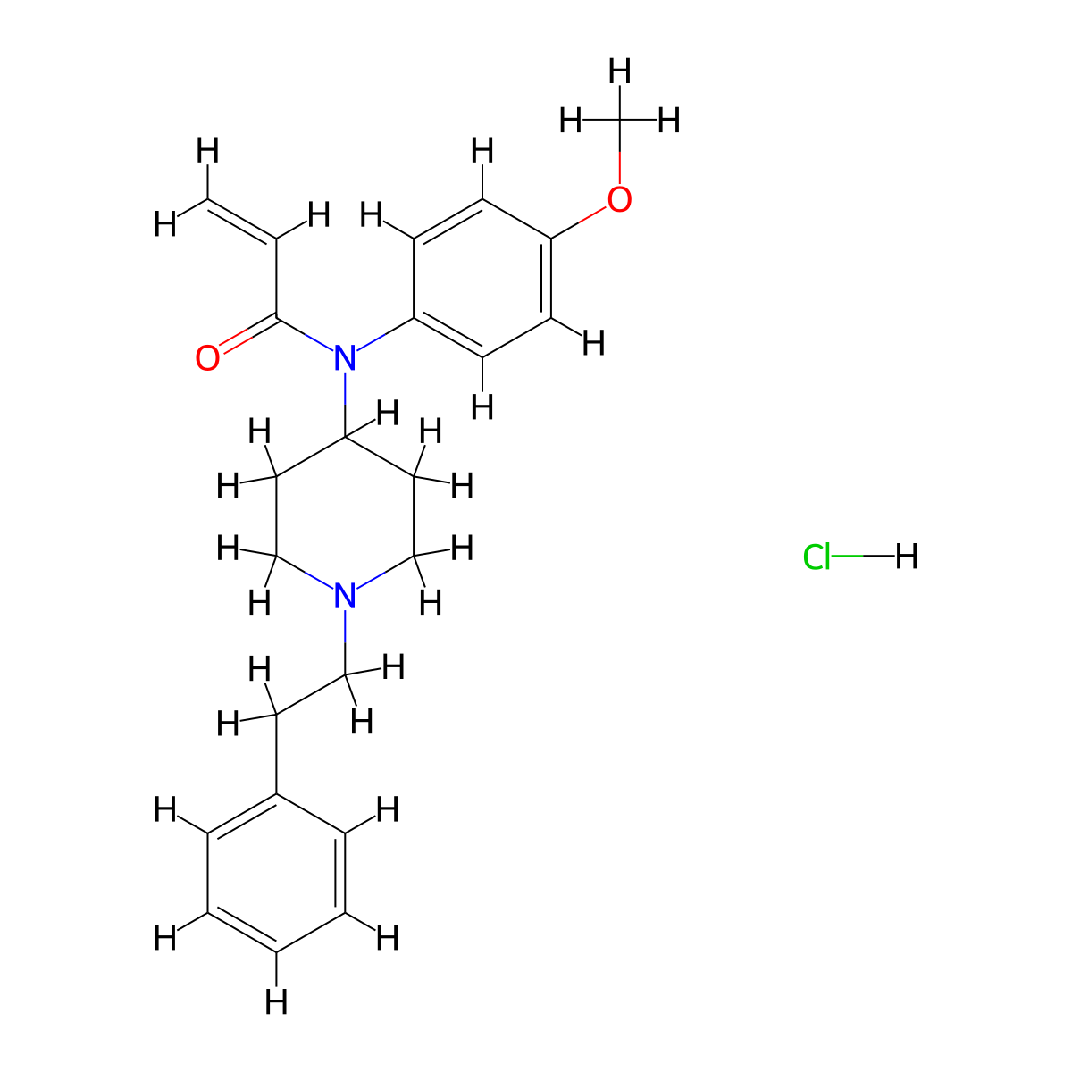 N-(4-methoxyphenyl)-N-(1-phenethylpiperidin-4-yl)acrylamide,monohydrochloride molecular structure, CAS 2748409-46-1