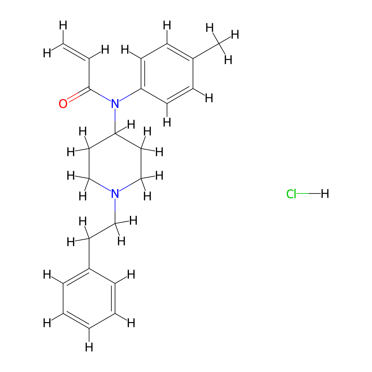 Para-methyl acrylfentanyl (hydrochloride) molecular structure, CAS 2748409-55-2