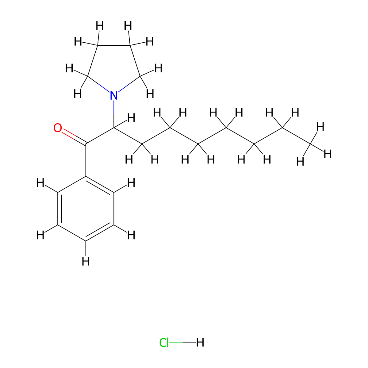 Alpha-pyrrolidinononanophenone hydrochloride molecular structure, CAS 2748414-29-9