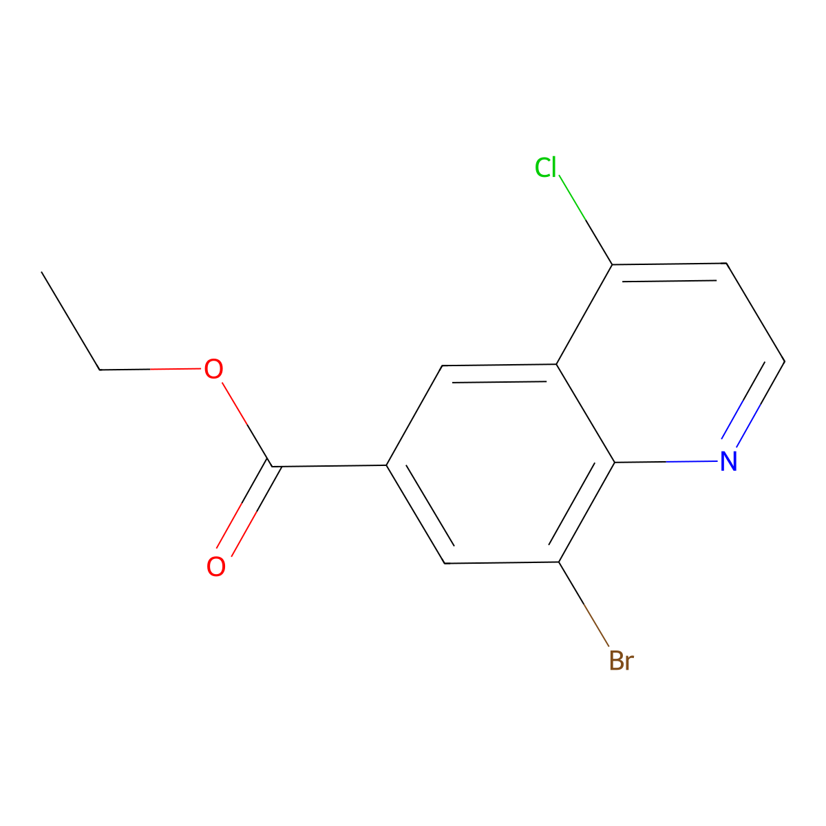 Ethyl 8-bromo-4-chloroquinoline-6-carboxylate molecular structure, CAS 2748450-62-4