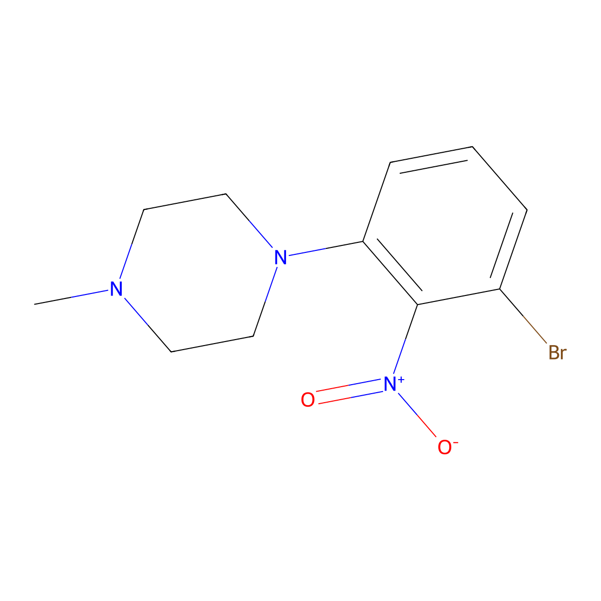 1-(3-Bromo-2-nitrophenyl)-4-methylpiperazine molecular structure, CAS 2748450-95-3